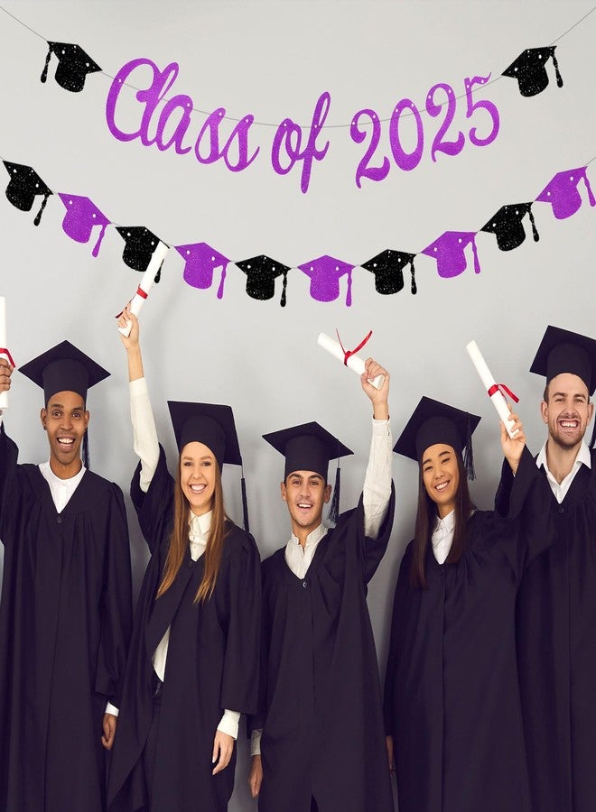 KALOR لافتة تهنئة بالخريجين من كالور، لون بنفسجي لامع، تحمل شعار دفعة 2025، زينة لحفلة التخرج. - Image 3